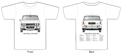 Rover P6 V8 3500 1969-70 T-shirt Front & Back